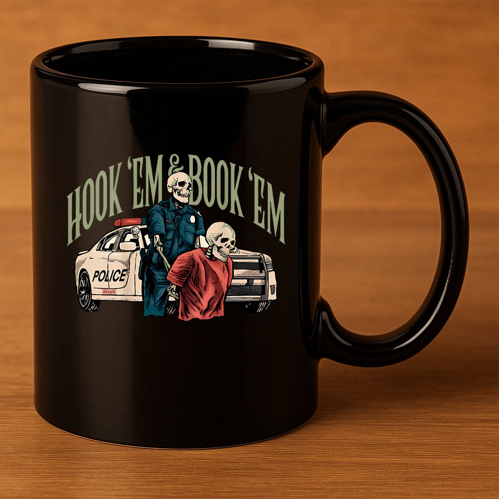 Hook Em And Book Em 11oz C Handle Ceramic Mug