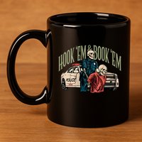 Hook Em And Book Em 11oz C Handle Ceramic Mug