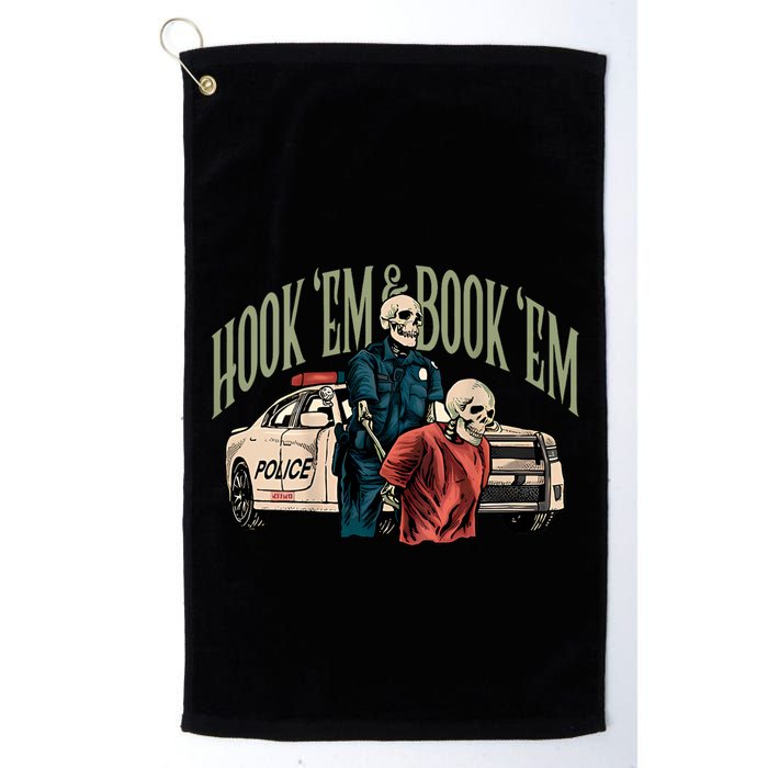 Hook Em And Book Em Golf Towel