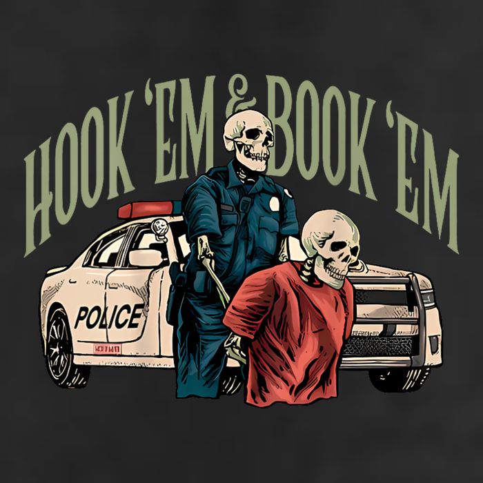 Hook Em And Book Em Golf Towel
