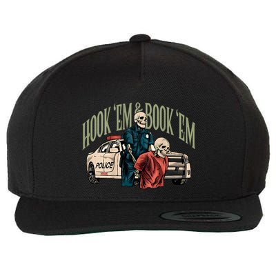 Hook Em And Book Em Wool Snapback Cap