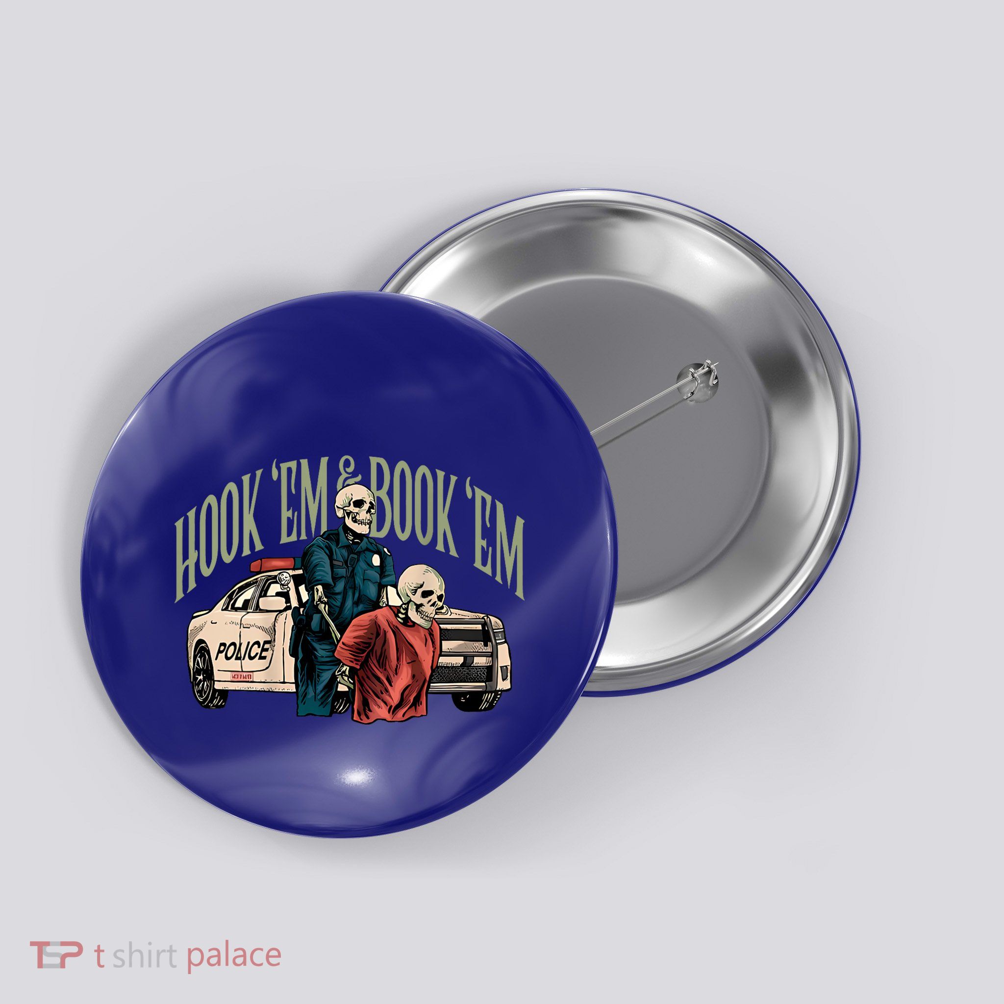 Hook Em And Book Em Button