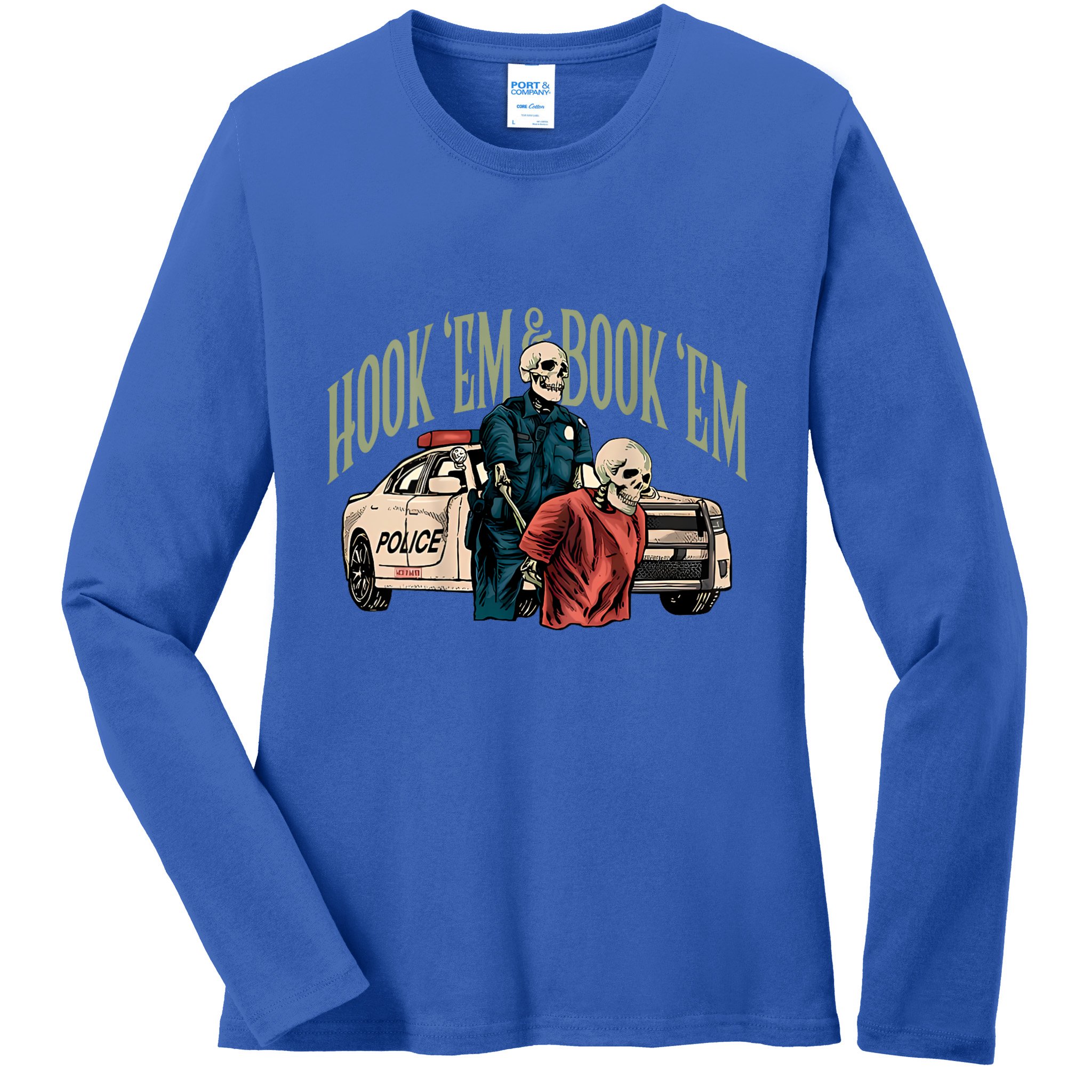Hook Em And Book Em Ladies Long Sleeve Shirt