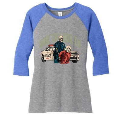 Hook Em And Book Em Women's Tri-Blend 3/4-Sleeve Raglan Shirt