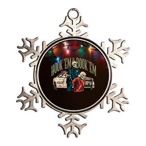 Hook Em And Book Em Metallic Star Ornament