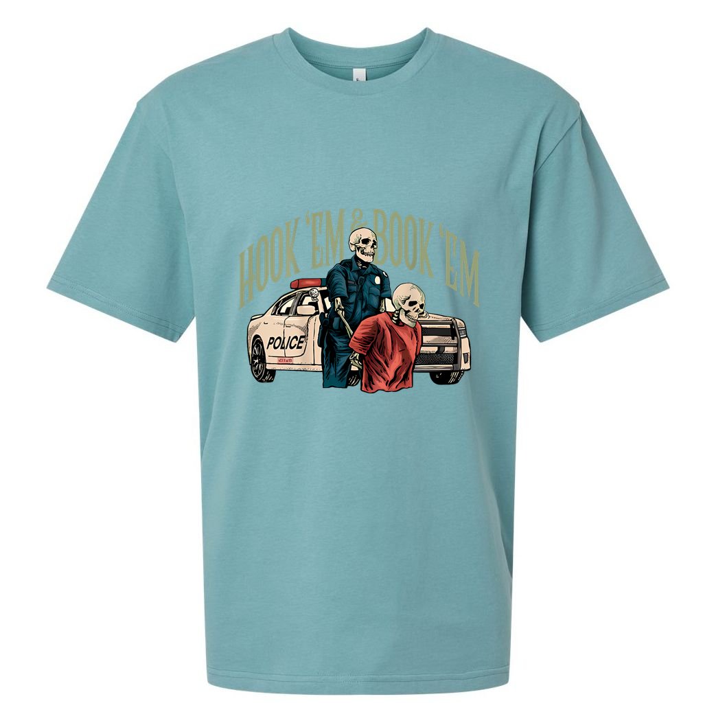 Hook Em And Book Em Sueded Cloud Jersey T-Shirt