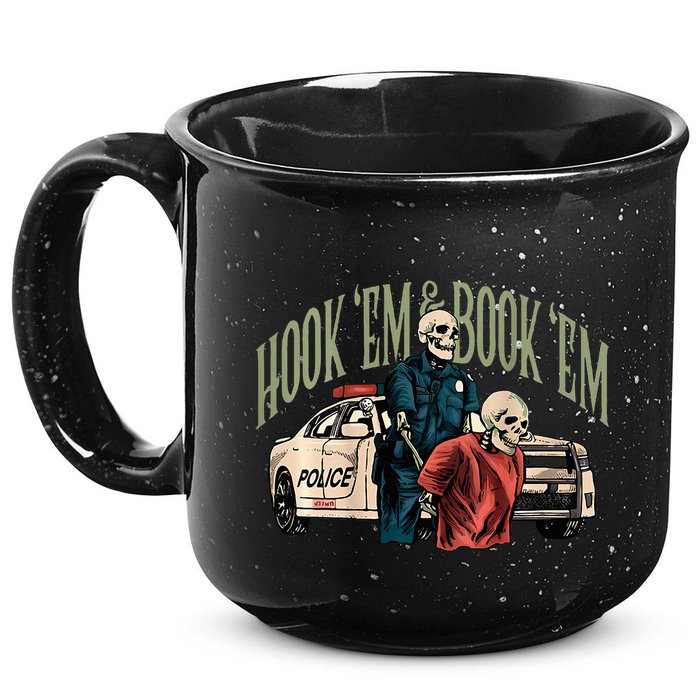 Hook Em And Book Em 15oz Campfire Ceramic Mug