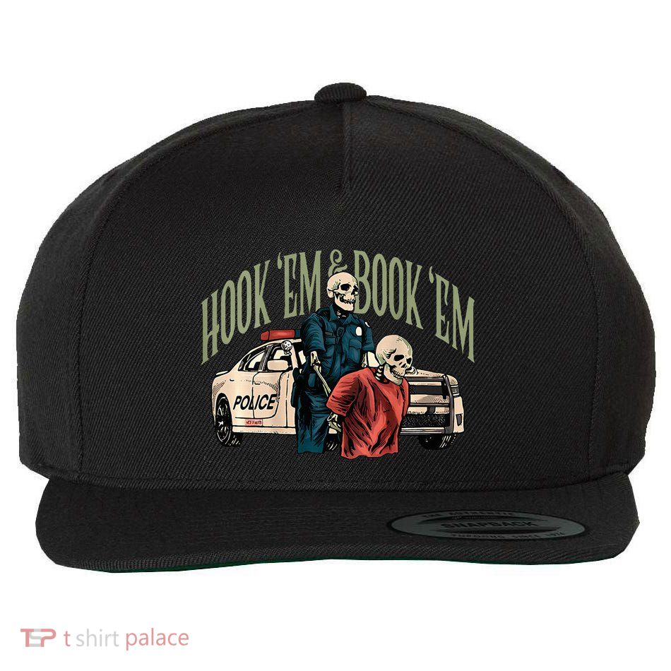 Hook Em And Book Em Wool Snapback Cap
