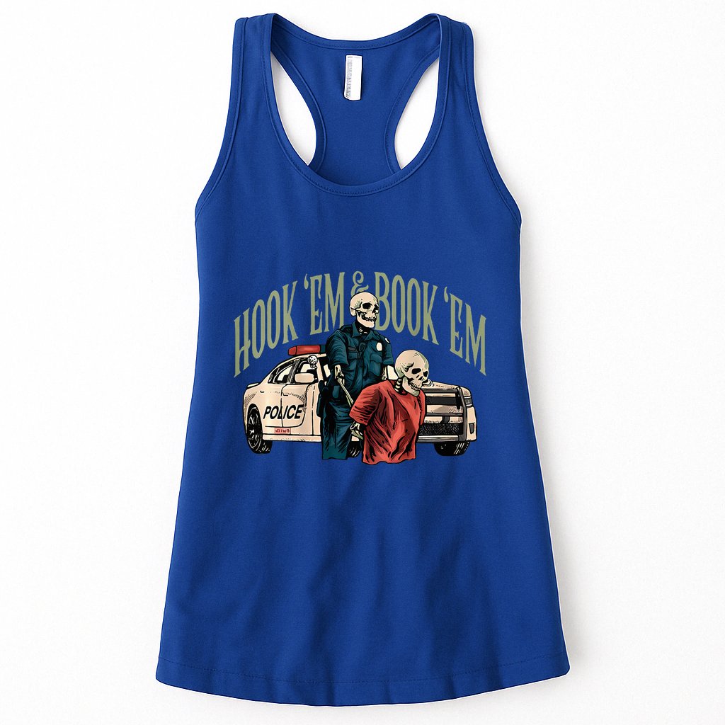 Hook Em And Book Em Womens Tank Top