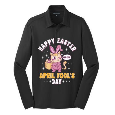 Happy Easter April Fools Day Prank Jokester Holiday Gift Silk Touch Performance Long Sleeve Polo