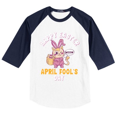 Happy Easter April Fools Day Prank Jokester Holiday Gift Baseball Sleeve Shirt