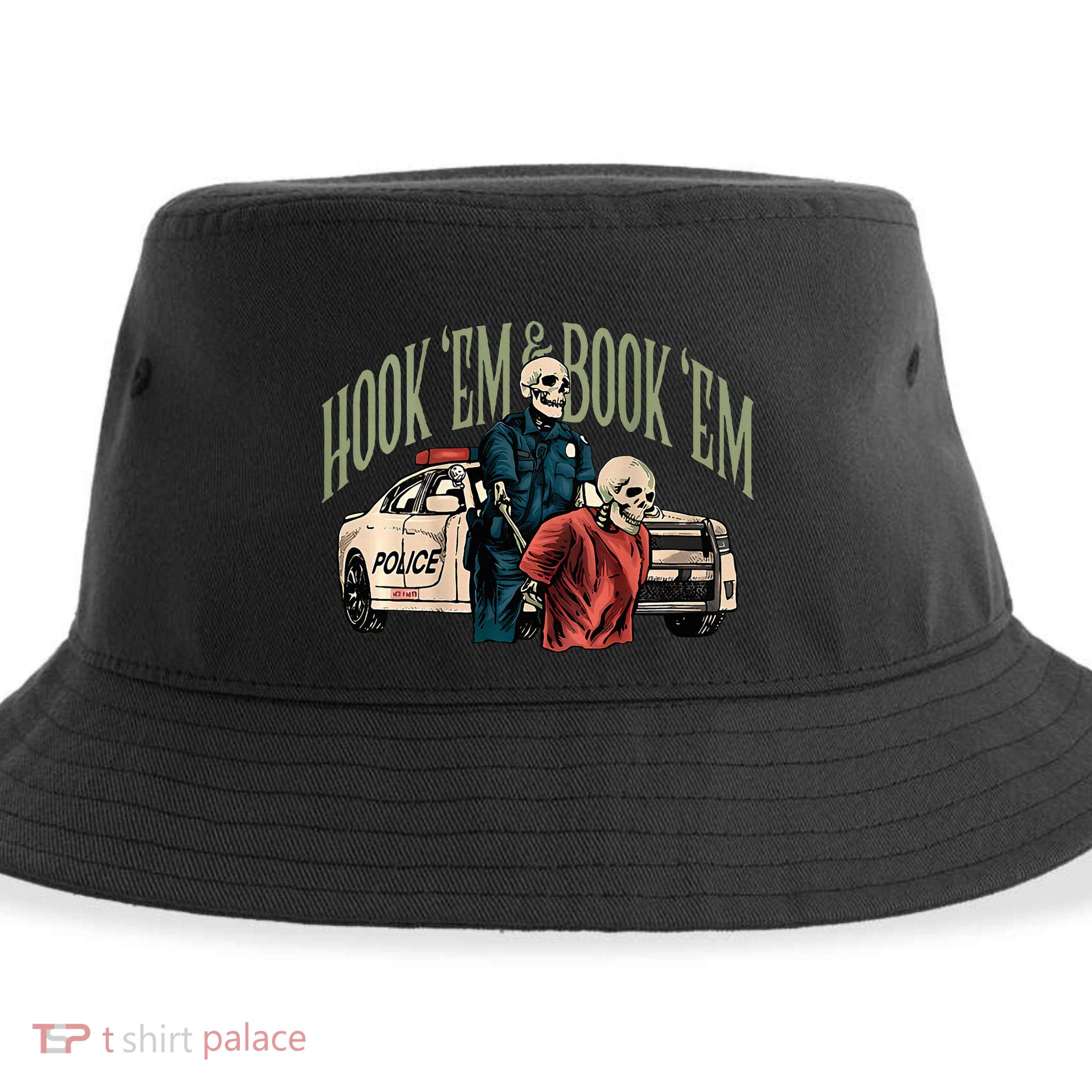 Hook Em And Book Em Sustainable Bucket Hat