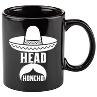 Head Honcho Sombrero Moustache Funny Cinco De Mayo 11oz C Handle Ceramic Mug