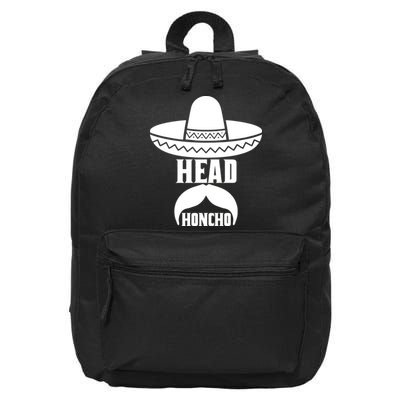 Head Honcho Sombrero Moustache Funny Cinco De Mayo 16 in Basic Backpack