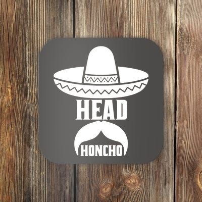 Head Honcho Sombrero Moustache Funny Cinco De Mayo Coaster