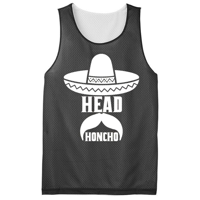 Head Honcho Sombrero Moustache Funny Cinco De Mayo Mesh Reversible Basketball Jersey Tank