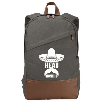 Head Honcho Sombrero Moustache Funny Cinco De Mayo Cotton Canvas Backpack