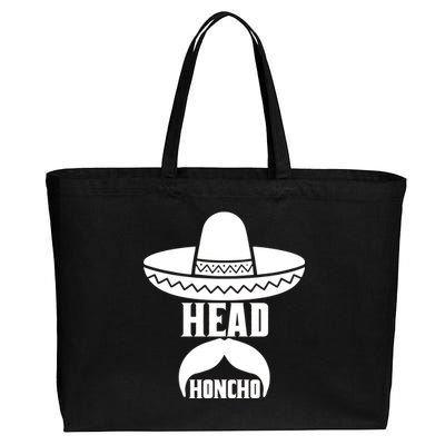 Head Honcho Sombrero Moustache Funny Cinco De Mayo Cotton Canvas Jumbo Tote