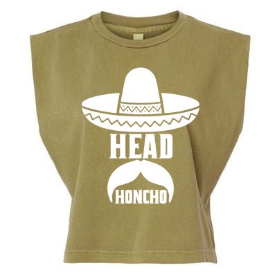 Head Honcho Sombrero Moustache Funny Cinco De Mayo Garment-Dyed Women's Muscle Tee