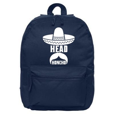 Head Honcho Sombrero Moustache Funny Cinco De Mayo 16 in Basic Backpack