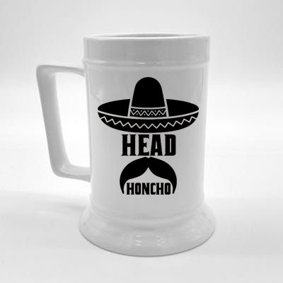 Head Honcho Sombrero Moustache Funny Cinco De Mayo Beer Stein