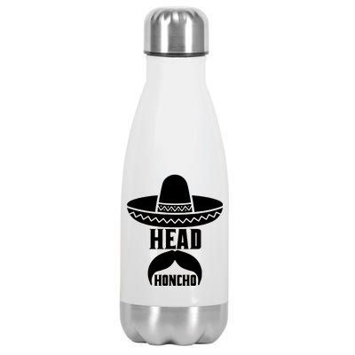 Head Honcho Sombrero Moustache Funny Cinco De Mayo Stainless Steel Insulated Water Bottle