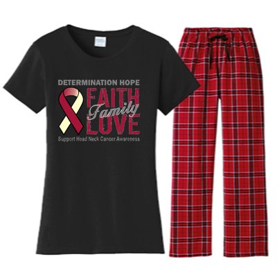 Head Neck Cancer Awareness Women's Flannel Pajama Set