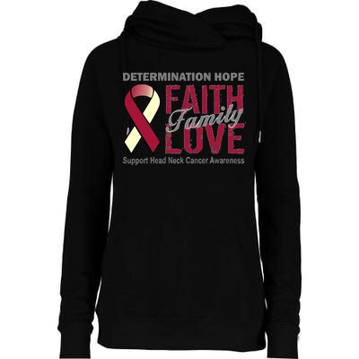 Head Neck Cancer Awareness Womens Funnel Neck Pullover Hood