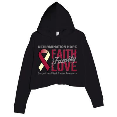 Head Neck Cancer Awareness Crop Fleece Hoodie