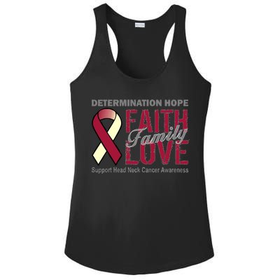 Head Neck Cancer Awareness Ladies PosiCharge Competitor Racerback Tank