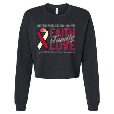 Head Neck Cancer Awareness Cropped Pullover Crew