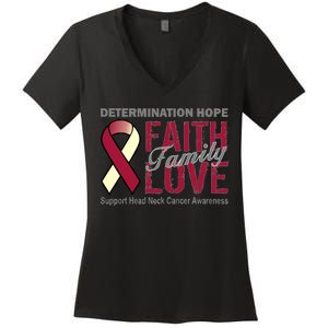 Head Neck Cancer Awareness Women's V-Neck T-Shirt