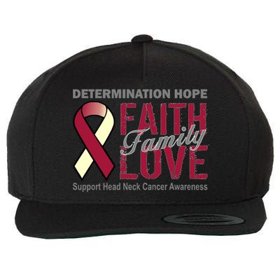 Head Neck Cancer Awareness Wool Snapback Cap