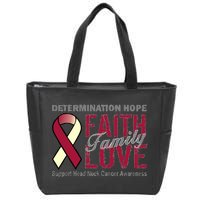 Head Neck Cancer Awareness Zip Tote Bag