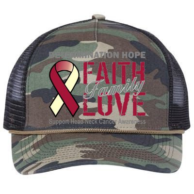 Head Neck Cancer Awareness Retro Rope Trucker Hat Cap