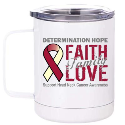 Head Neck Cancer Awareness 12 oz Stainless Steel Tumbler Cup