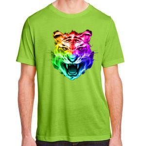 Head of Tiger Blazing in Spectrum Fire Adult ChromaSoft Performance T-Shirt