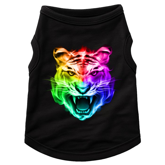 Head of Tiger Blazing in Spectrum Fire Doggie Tank