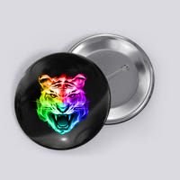 Head of Tiger Blazing in Spectrum Fire Button
