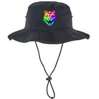 Head of Tiger Blazing in Spectrum Fire Bucket Hat