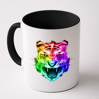 Head of Tiger Blazing in Spectrum Fire Mug