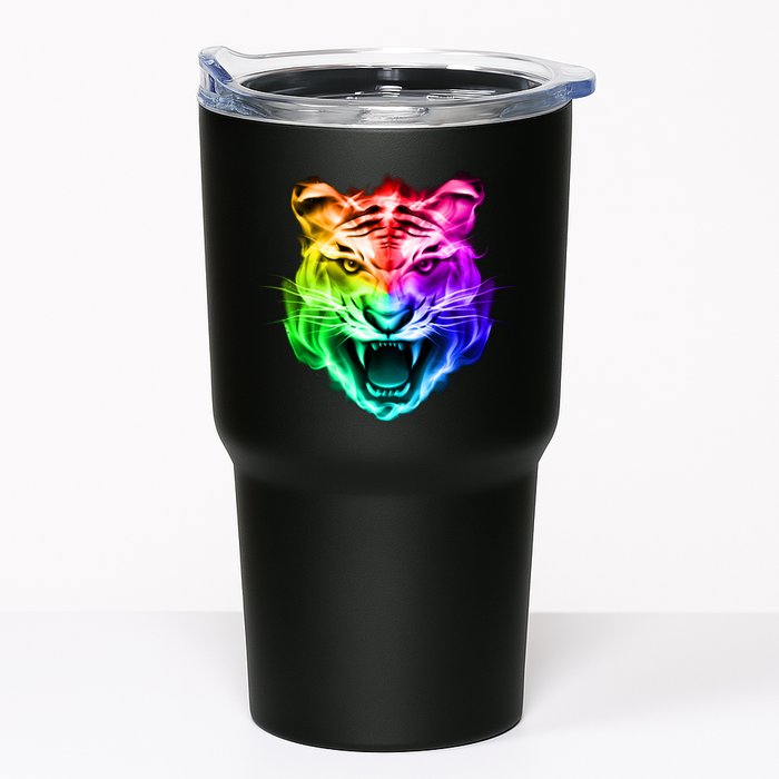 Head of Tiger Blazing in Spectrum Fire Tumbler