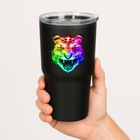 Head of Tiger Blazing in Spectrum Fire Tumbler