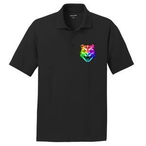 Head of Tiger Blazing in Spectrum Fire PosiCharge RacerMesh Polo