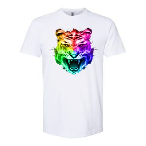 Head of Tiger Blazing in Spectrum Fire Softstyle CVC T-Shirt