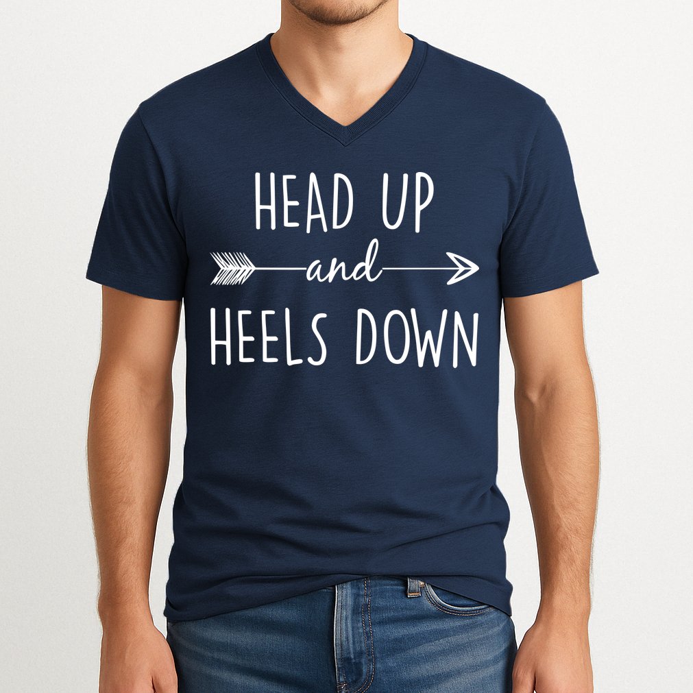 Head Up And Heels Down V-Neck T-Shirt