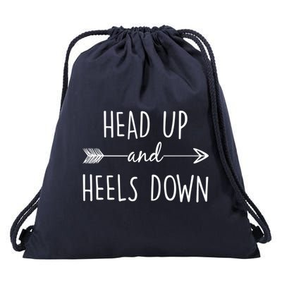 Head Up And Heels Down Drawstring Bag
