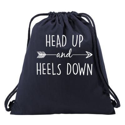 Head Up And Heels Down Drawstring Bag