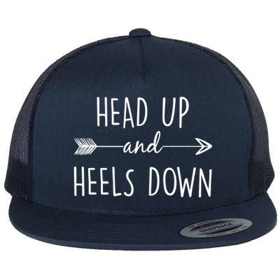 Head Up And Heels Down Flat Bill Trucker Hat