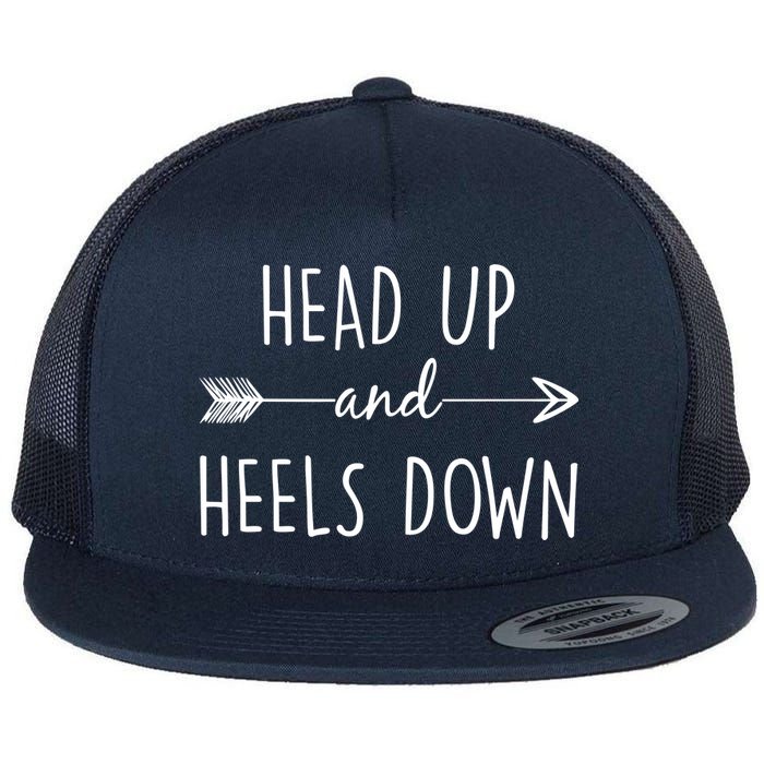 Head Up And Heels Down Flat Bill Trucker Hat